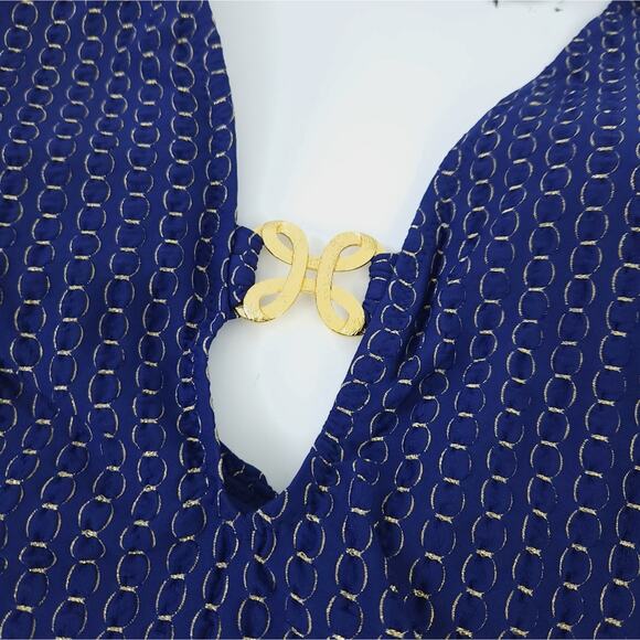 New Trina Turk Adeline Halter One Piece Swimsuit Navy Size 8 - Picture 6 of 6